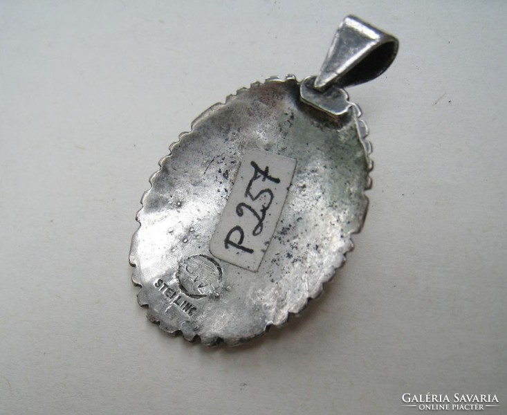 Csodaszép antik ezüst Navajo medál türkizzel, egyedi darab