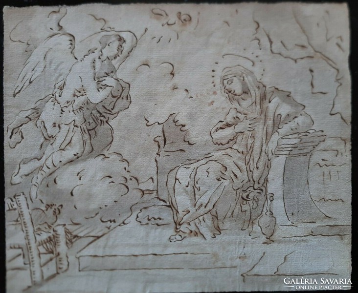 LUCA GIORDANO után (Nápoly , 1634 - 1705) Angyali üdvözlet