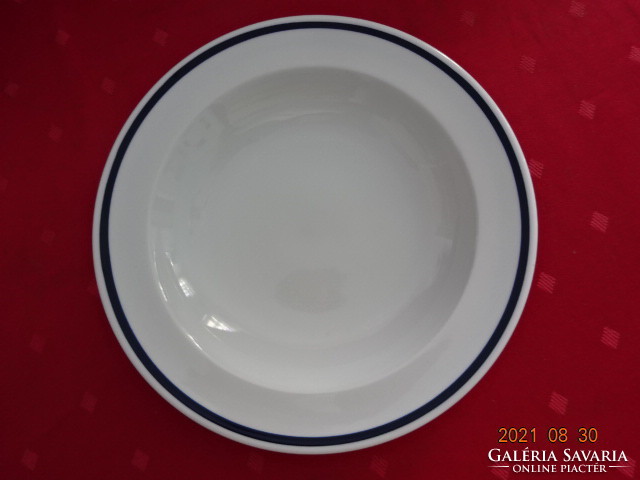 Alföldi porcelain, deep plate with blue stripes, diameter 22 cm. He has!
