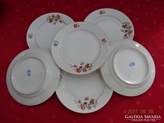 Alföldi porcelain, six small plates with flower patterns, diameter 17 cm. He has!