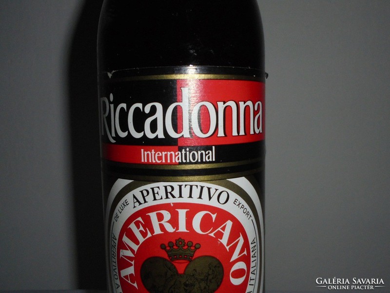 Retro Riccadonna Rosso Americano Aperitif ital üveg palack - Délker 1980-as évből - bontatlan ritka