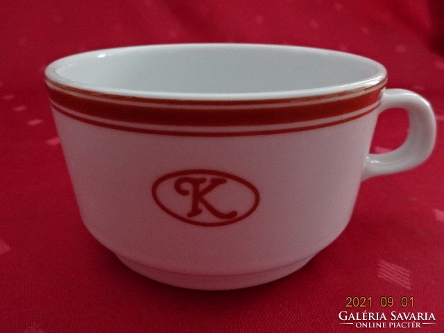 Great Plain porcelain teacup, brown striped, diameter 10 cm. He has!