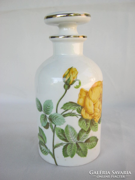 Yellow rose porcelain bottle foam bath holder
