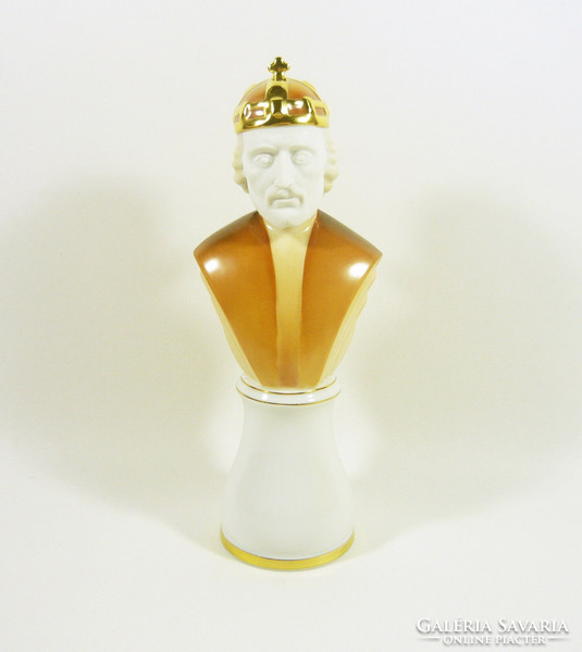 Herend, King (dark) 22.2 Cm hand-painted porcelain chess piece, flawless! (P119)