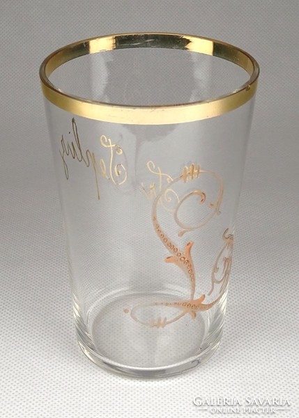 1F964 old gilded inscription glass cup cure cup bath cup highlands fr. Teplitz