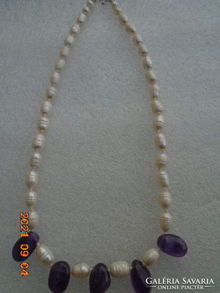 King of True Pearls 100% natural amethyst with additional over 1 cm and 2 cm amethyst