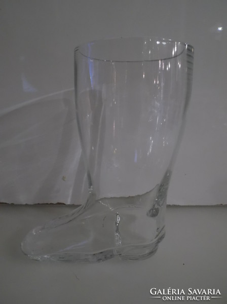 Glass - boots - three deci - 13.5 x 10 cm - beer glass - thick - German - perfect