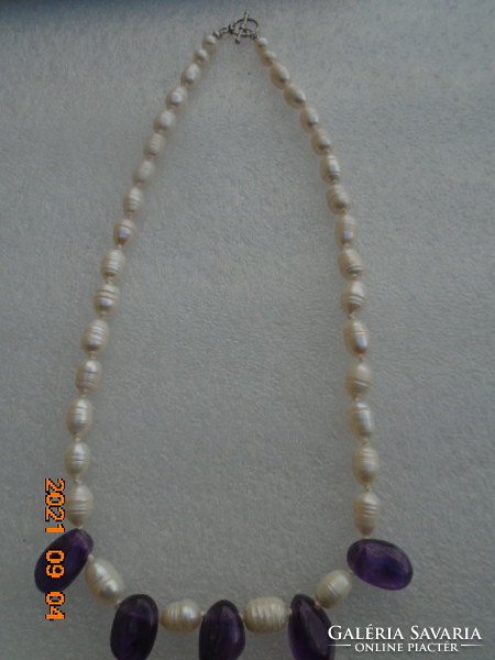 King of True Pearls 100% natural amethyst with additional over 1 cm and 2 cm amethyst