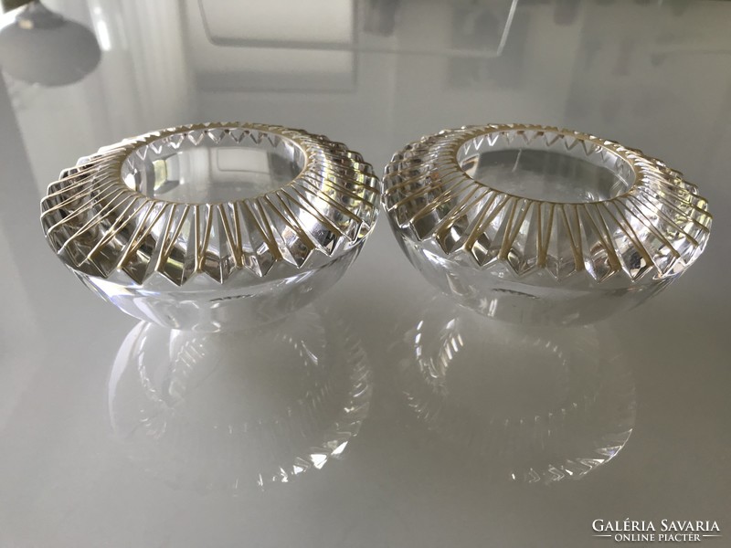 Nachtmann crystal candle holders in pairs, 10.5 cm in diameter