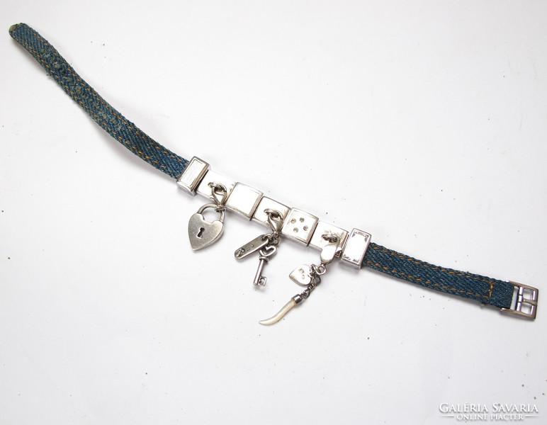 Bracelet with silver charms.