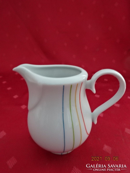 Great Plain porcelain, colored striped milk spout, height 8.5 cm. He has!