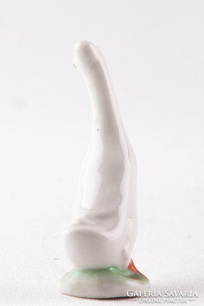Herend white goose bird miniature hand painted porcelain figurine, flawless! (P038)