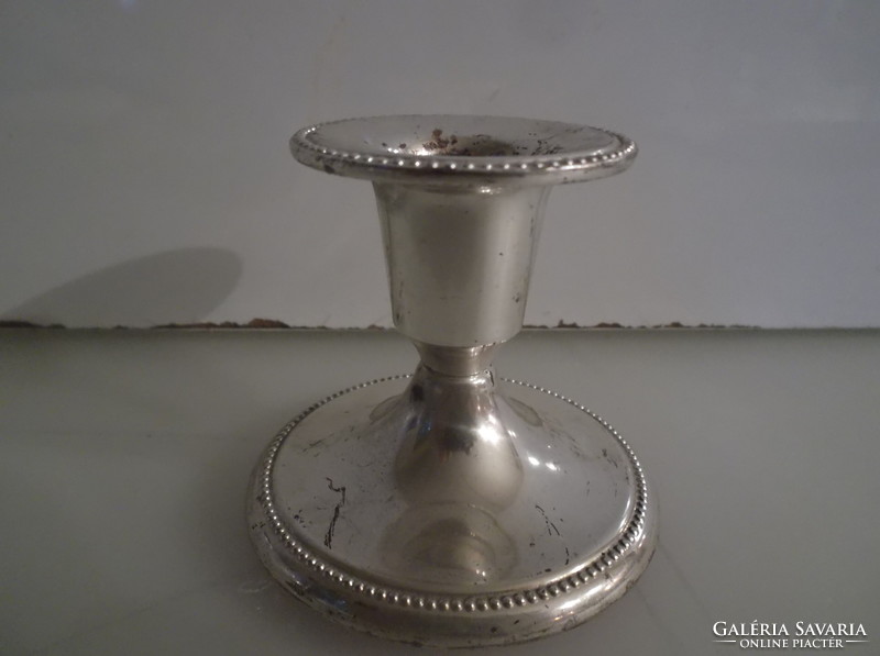 Candle holder - silver-plated - marked - English - 6.5 x 5.5 cm - thick material - flawless