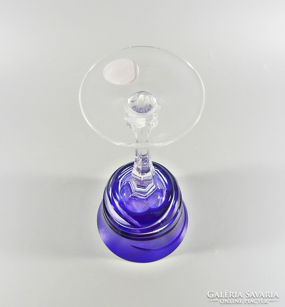 Lips, cobalt blue, hand-polished, lead crystal wine glasses, set of 6! (Bt045)