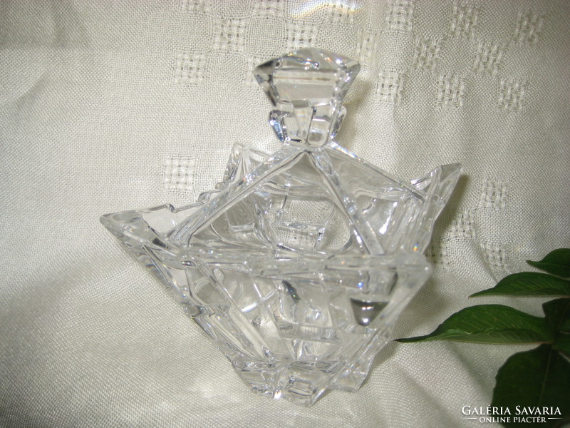 Üveg bonbonier  ,  10,5 x 12 cm