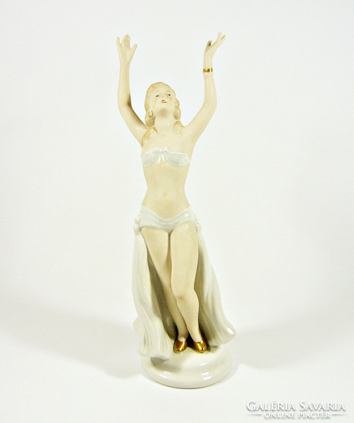 Wallendorf, a charming diva posing with a hand-painted porcelain figurine, is flawless! (P199)