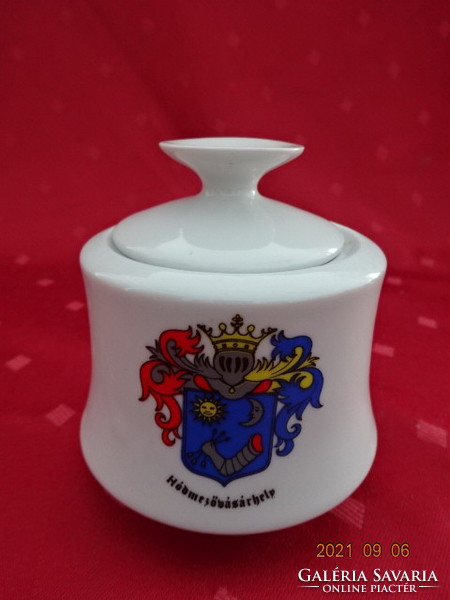 Great Plain porcelain sugar bowl with the coat of arms of Hódmezővásárhely, height 9 cm. He has!