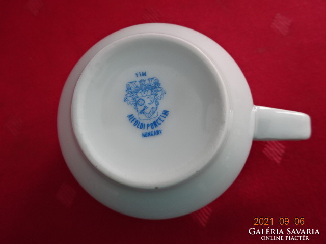 Alföldi porcelán kávéscsésze, kék szegélyes, átmérője 6,5 cm. Vanneki!