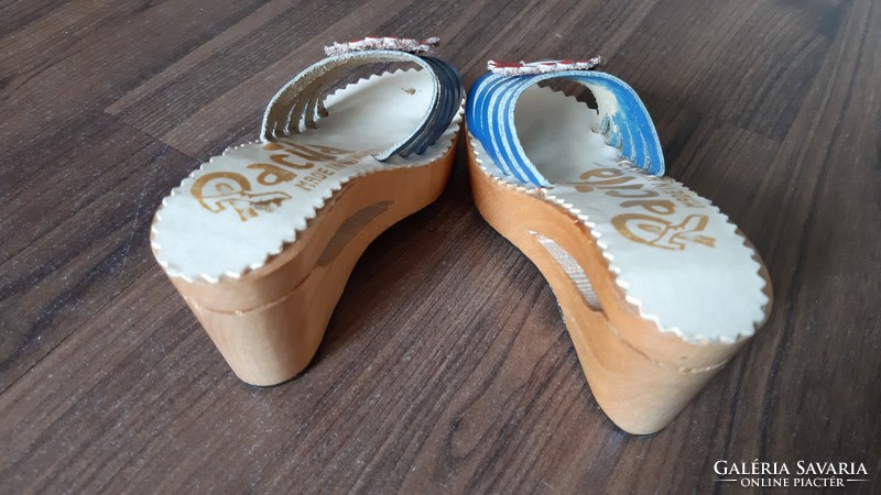 Pair of wooden slippers