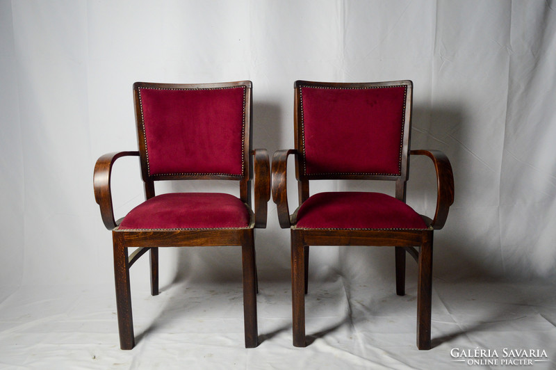 4 antique art-deco armchairs (restored)