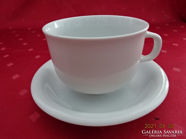 Lowland porcelain teacup + placemat, white. He has!
