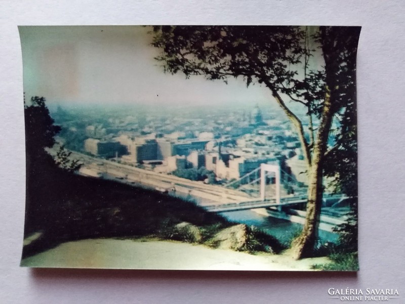 Retro 'dimensional' postcard, Budapest skyline, 1980s