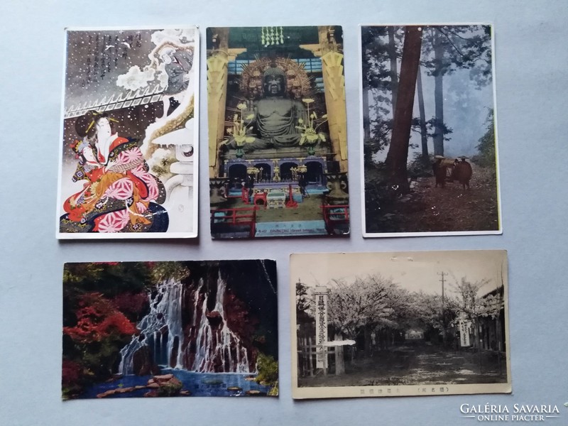5 Japanese postcard postcards from the 1920s and 1930s