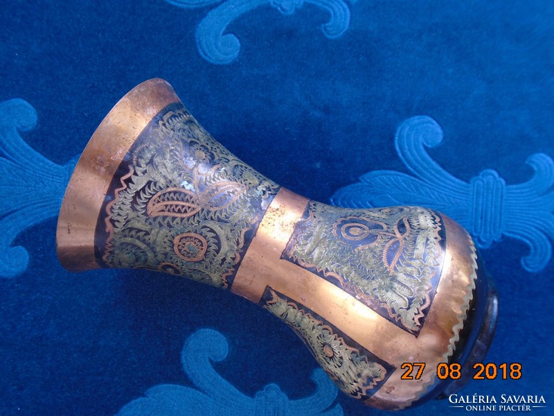Antique chiselled red copper Turkish vase