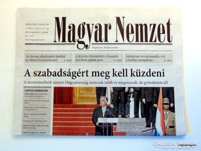 2020 August 21 / Hungarian nation / dailies no .: 19363