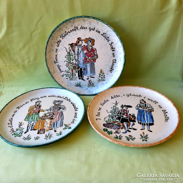 German, antique granite plate, decorative plate (3 pieces)