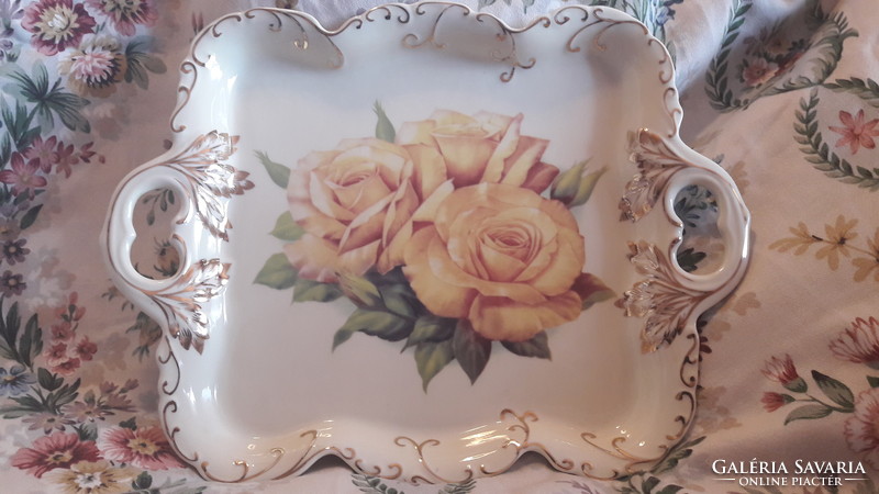 Rózsás porcelán tálca