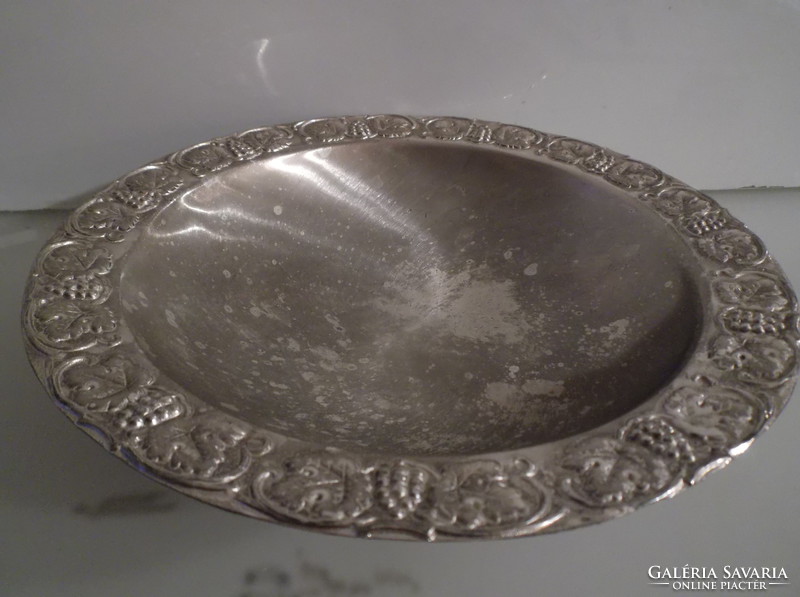 Bowl - silver-plated - embossed - thick - 19 x 4 cm - German - flawless