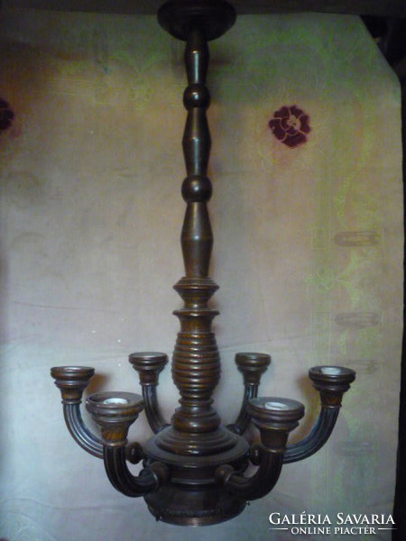 Art Nouveau antique chandelier with 6 arms