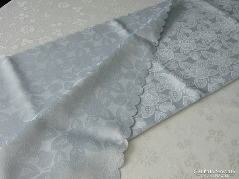 Pigeon gray silk tablecloth 140 x 276 cm rectangle