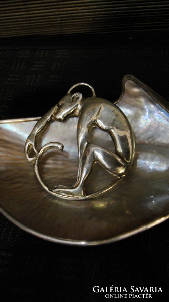 Silver art deco monkey pendant
