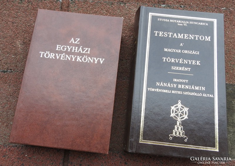 Az egyházi törvénykönyv - TESTAMENTOM a magyarországi TÖRVÉNYEK szerént