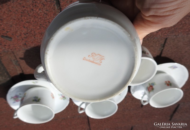 Old floral rfh Czechoslovak tea set