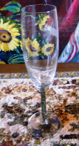 24 x 4 cm handerbeit üveg pohár  XX