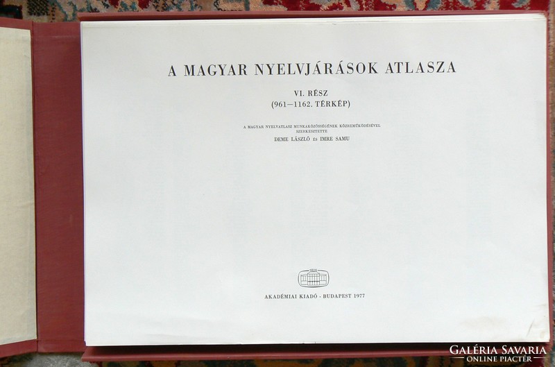 Atlas of Hungarian Dialects vi. Part, 1977 book in good condition (very rare)