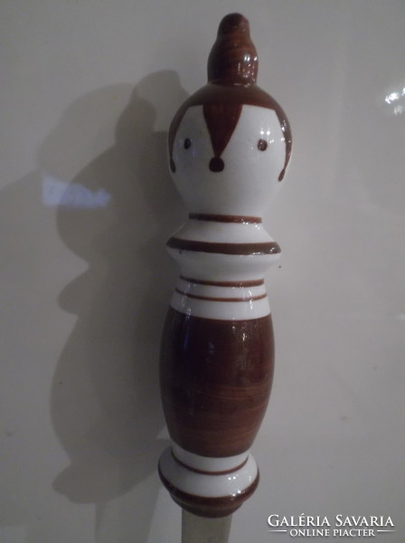 Spoon - 27 cm - marked - porcelain handle - German - flawless