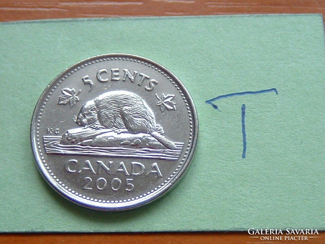 KANADA 5 CENT 2005 Elizabeth II, HÓD Nikkellel borított acél verdejel: (alul) P #T