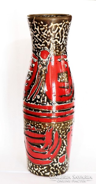 Retro vase with interesting colored glaze, flawless