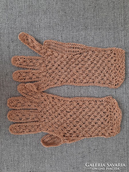 Old women's crochet gloves