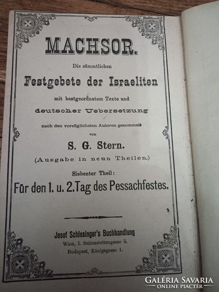 S.G.Stern Mákzór Imádságos Könyv hetedik kötet Pészah 1. és 2. napjára német és héber kiadás