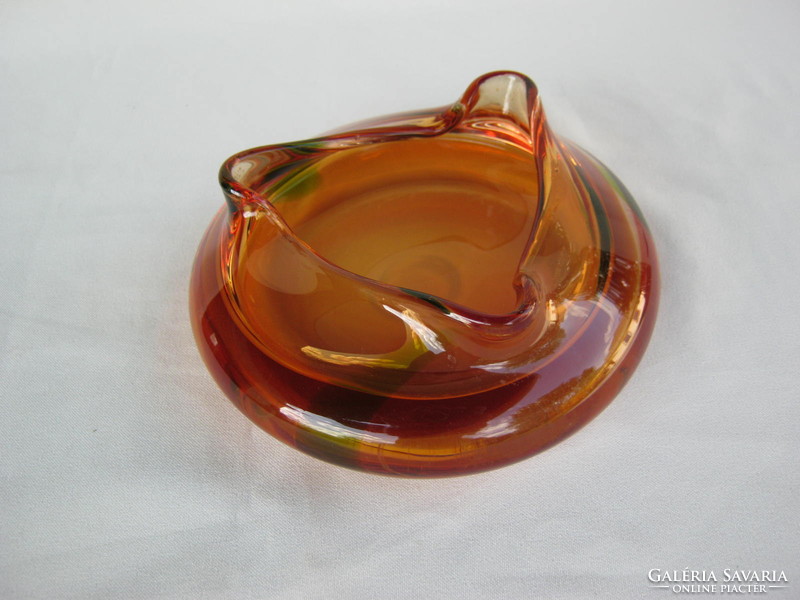 Retro ... Heavy thick glass ashtray