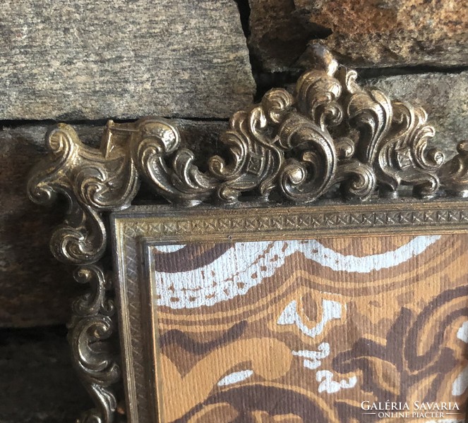 Italian baroque patterned picture frame pair