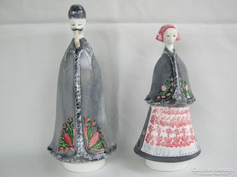 Pair of Aquincum porcelain in rare folk costume
