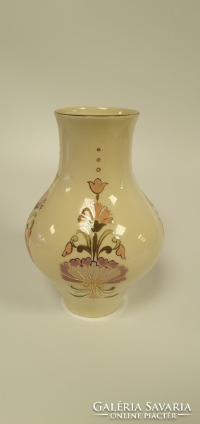 Zsolnay, vase with folk flower decor