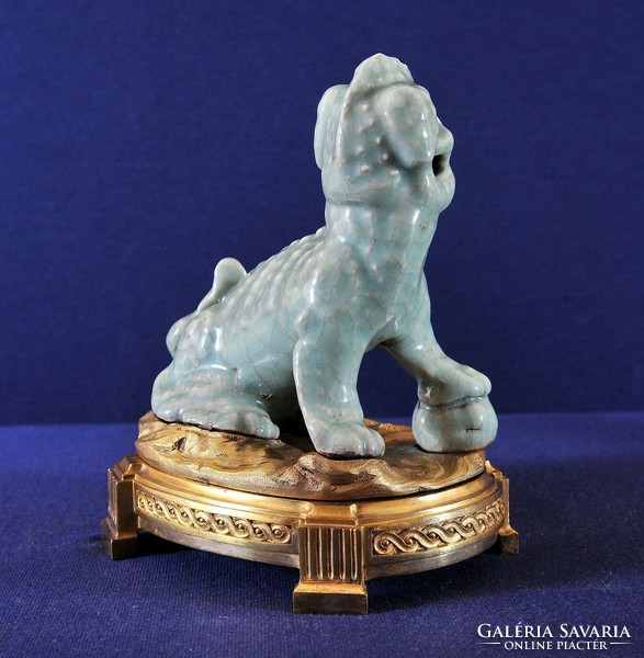 Antik kínai Celadon kerámia oroszlán, 17. század