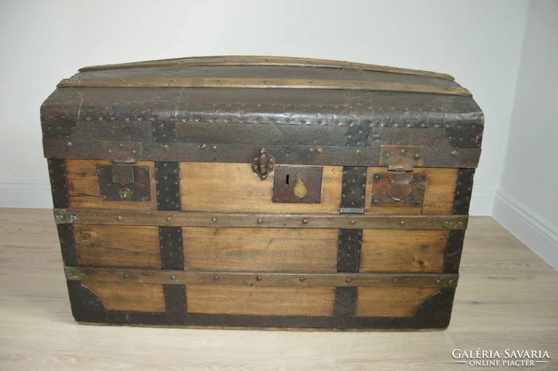 Antique French suitcase with hardware